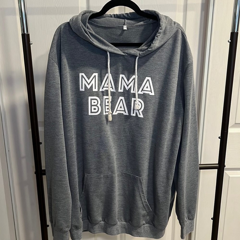Mama Bear Hoodie Trendy Gray 2x